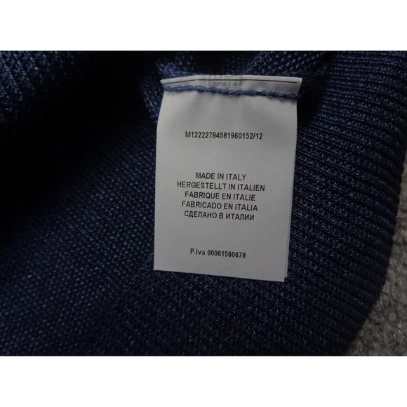 Carroll Custom Wool Sweater XL Blue Full Zip Beverly Hills Carroll & Co Italy